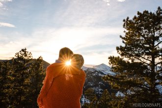 Snuggle and Keep Warm; Bald Mountain Engagement in Boulder, CO